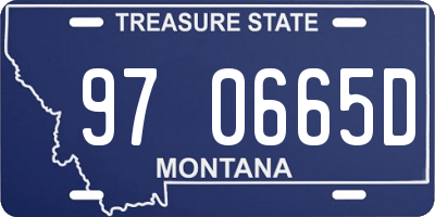 MT license plate 970665D