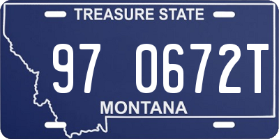MT license plate 970672T