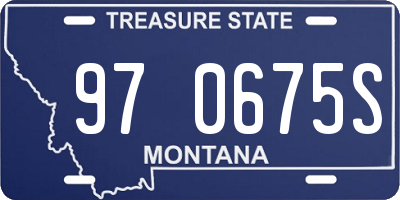 MT license plate 970675S