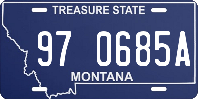 MT license plate 970685A