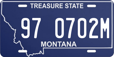 MT license plate 970702M