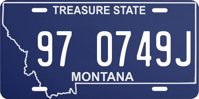 MT license plate 970749J