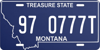 MT license plate 970777T