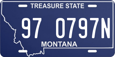 MT license plate 970797N