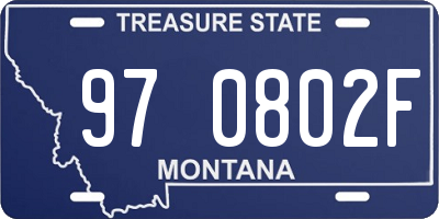 MT license plate 970802F