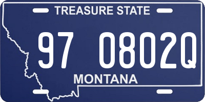 MT license plate 970802Q