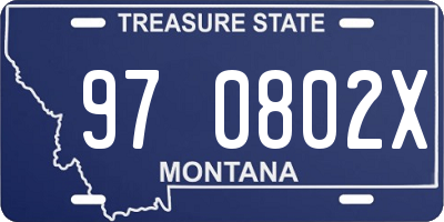 MT license plate 970802X