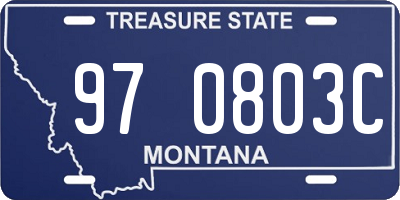 MT license plate 970803C