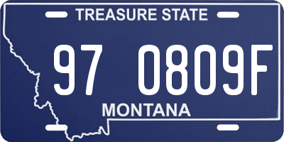 MT license plate 970809F