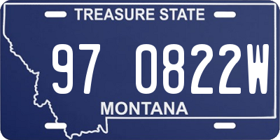 MT license plate 970822W