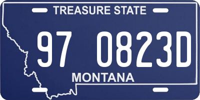 MT license plate 970823D