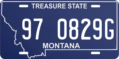 MT license plate 970829G