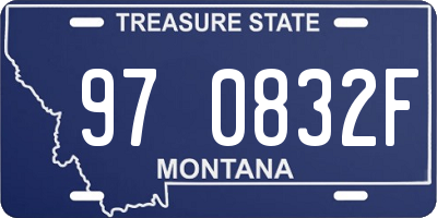 MT license plate 970832F