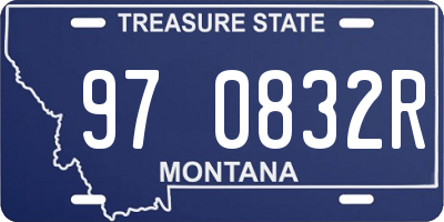 MT license plate 970832R