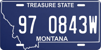 MT license plate 970843W