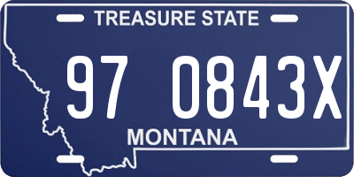 MT license plate 970843X