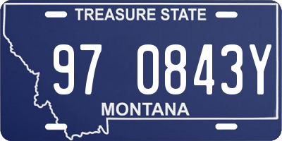 MT license plate 970843Y