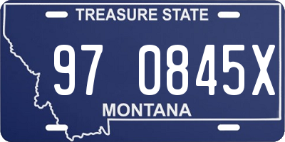 MT license plate 970845X