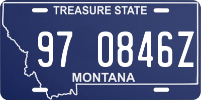 MT license plate 970846Z