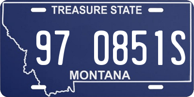 MT license plate 970851S