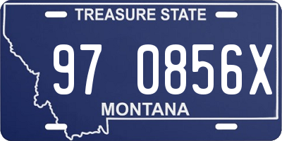 MT license plate 970856X