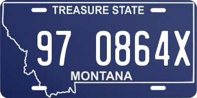 MT license plate 970864X