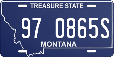 MT license plate 970865S