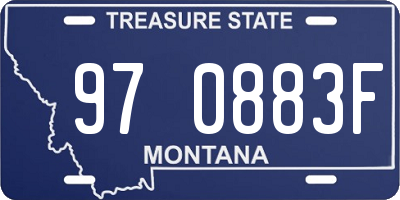 MT license plate 970883F