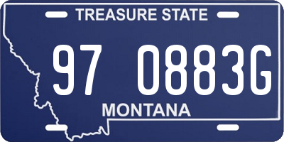 MT license plate 970883G