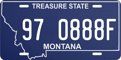 MT license plate 970888F