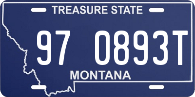 MT license plate 970893T