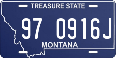 MT license plate 970916J