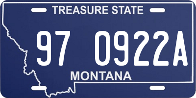 MT license plate 970922A
