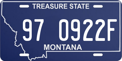 MT license plate 970922F
