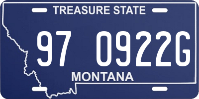 MT license plate 970922G