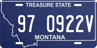 MT license plate 970922V