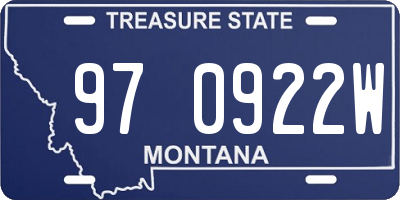 MT license plate 970922W