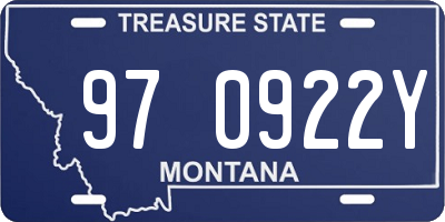 MT license plate 970922Y