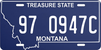 MT license plate 970947C