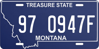 MT license plate 970947F