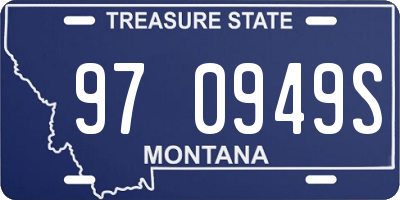 MT license plate 970949S