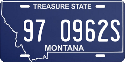 MT license plate 970962S