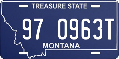 MT license plate 970963T