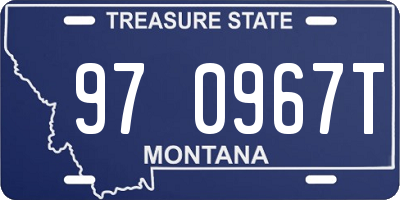 MT license plate 970967T