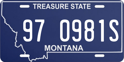 MT license plate 970981S