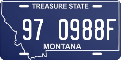 MT license plate 970988F