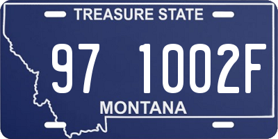MT license plate 971002F
