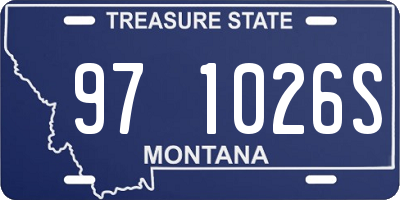 MT license plate 971026S