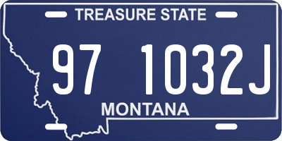 MT license plate 971032J