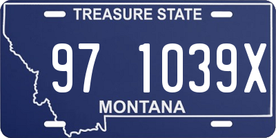 MT license plate 971039X